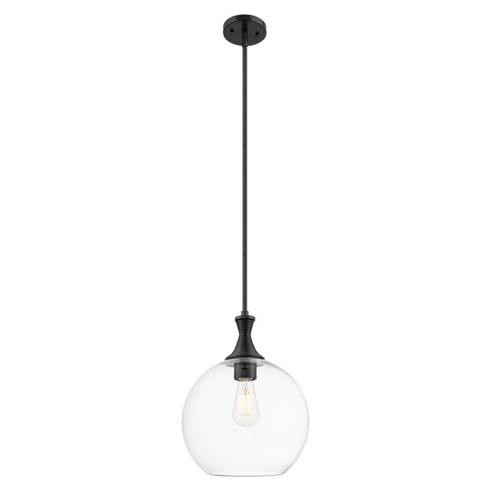 Innovations Astor 1Lt 12" Stem Mini Pendant, Black/Clear - 415-1S-BK-G122-12