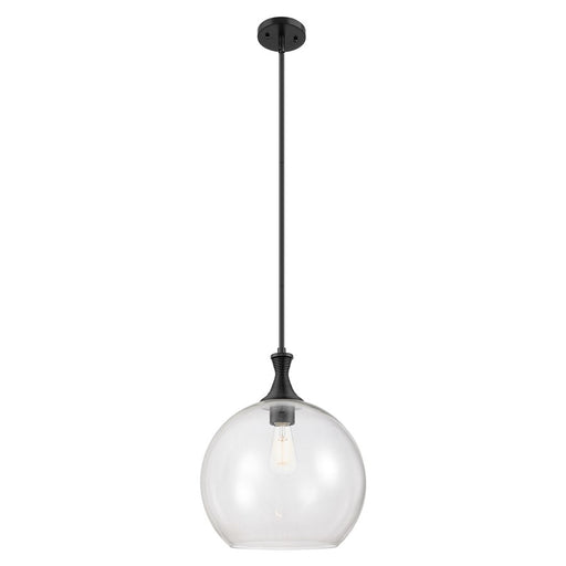 Innovations Astor 1Lt 14" Stem Pendant, Black/Clear - 415-1S-BK-G122-14