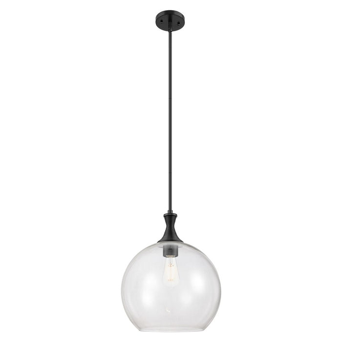 Innovations Astor 1Lt 14" Stem Pendant, Black/Clear - 415-1S-BK-G122-14