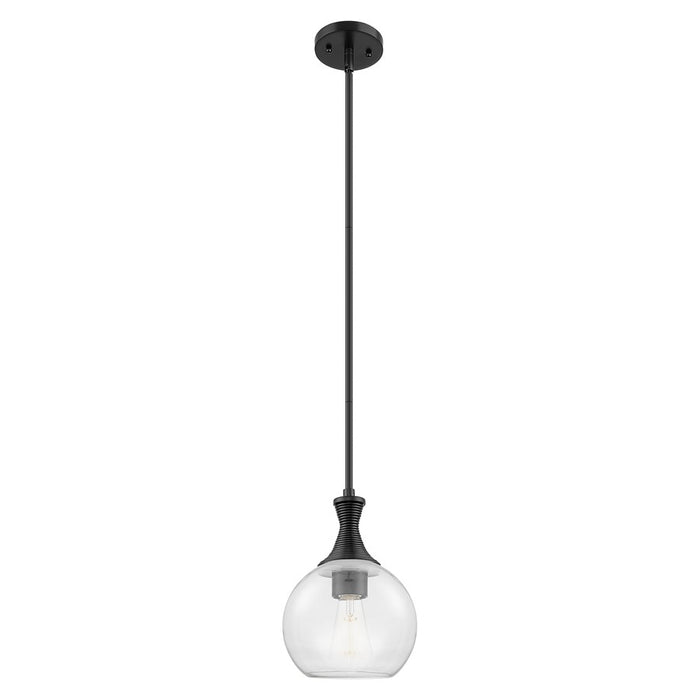 Innovations Astor 1Lt 8" Stem Mini Pendant, Black/Clear - 415-1S-BK-G122-8