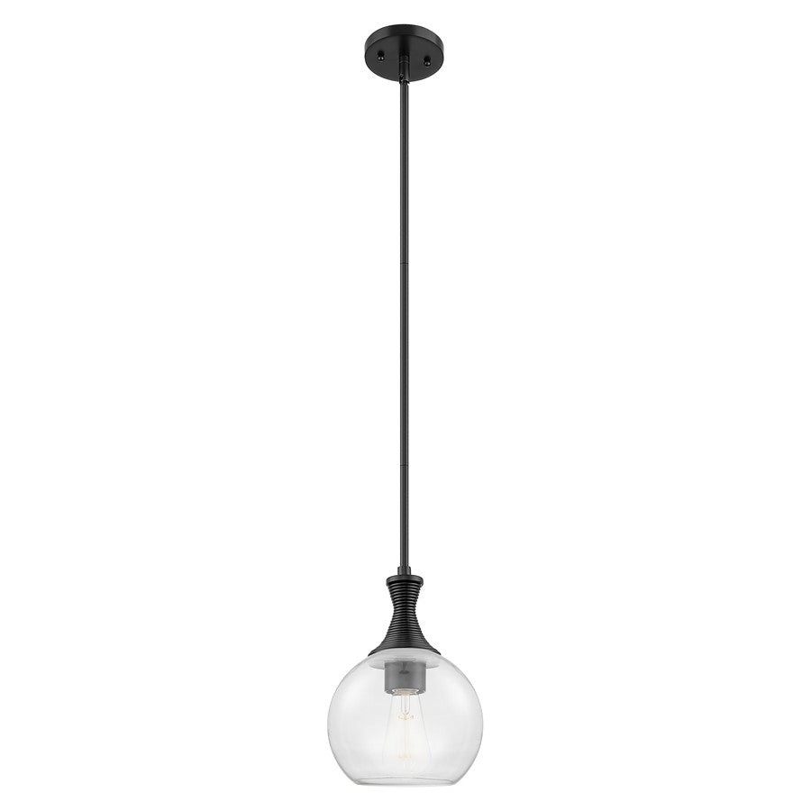 Innovations Astor 1Lt 8" Stem Mini Pendant, Black/Clear - 415-1S-BK-G122-8