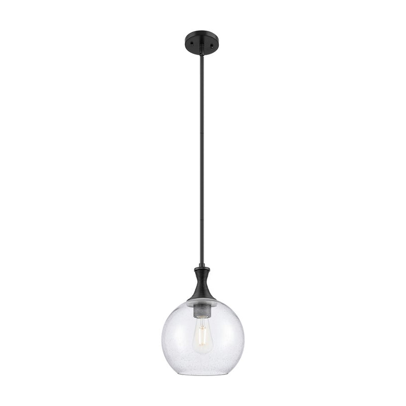 Innovations Astor 1Lt 10" Stem Mini Pendant, Black/Seedy - 415-1S-BK-G124-10