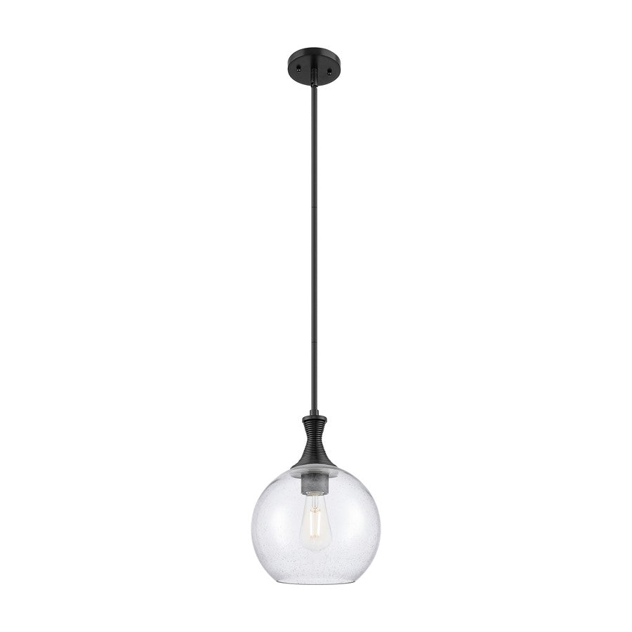 Innovations Astor 1Lt 10" Stem Mini Pendant, Black/Seedy - 415-1S-BK-G124-10