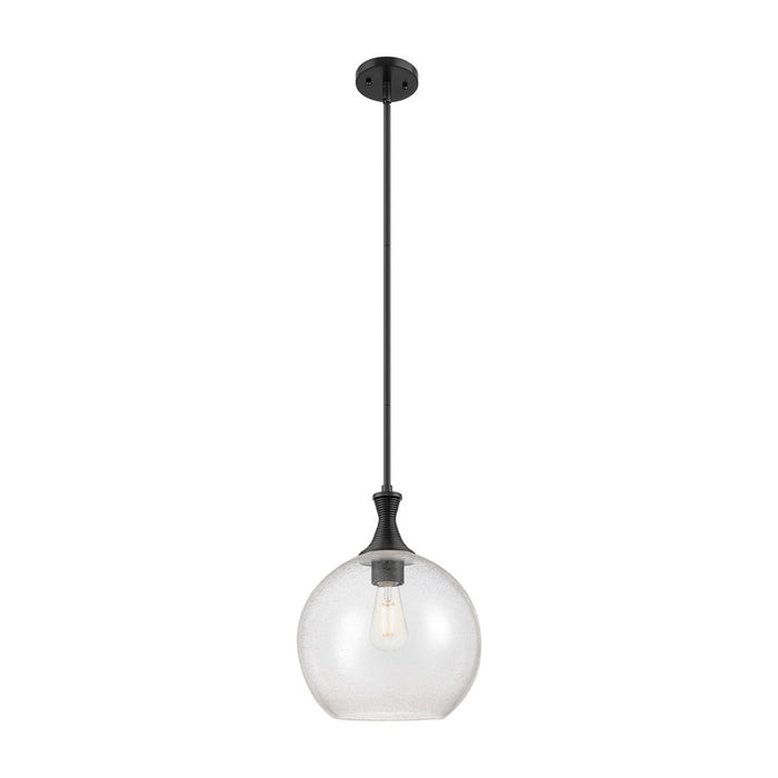 Innovations Astor 1Lt 12" Stem Mini Pendant, Black/Seedy - 415-1S-BK-G124-12