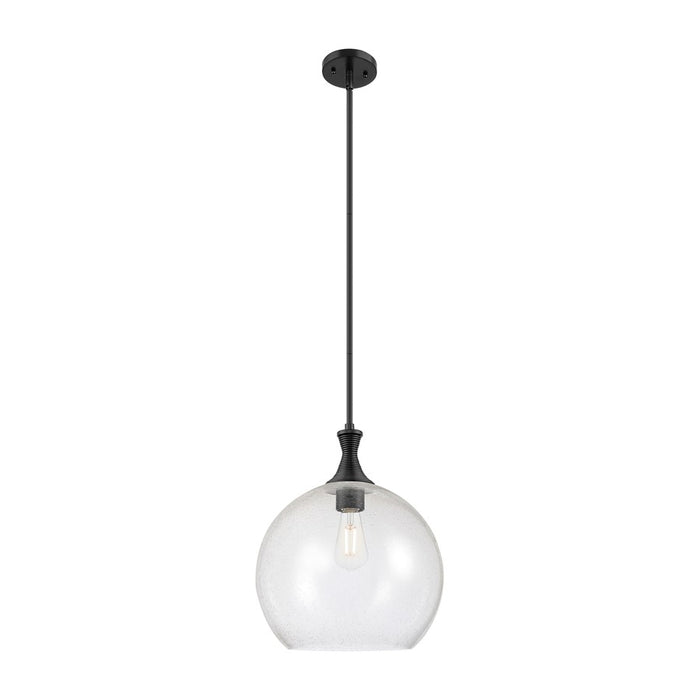 Innovations Astor 1Lt 14" Stem Pendant, Black/Seedy - 415-1S-BK-G124-14
