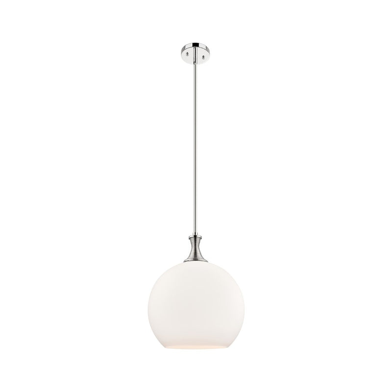 Innovations Astor 1Lt 14" Stem Pendant, PN/White - 415-1S-PN-G121-14