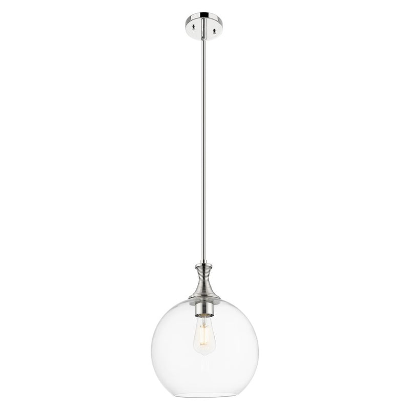 Innovations Astor 12" Stem Mini Pendant, PN/Clear - 415-1S-PN-G122-12