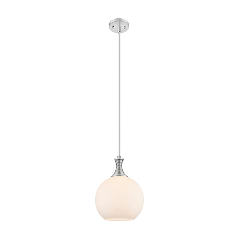Innovations Astor 1Lt 10" Stem Mini Pendant, SN/White - 415-1S-SN-G121-10