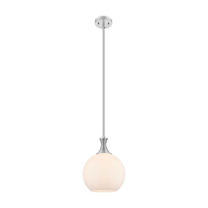 Innovations Astor 1Lt 10" Stem Mini Pendant, SN/White - 415-1S-SN-G121-10