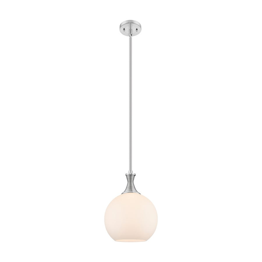 Innovations Astor 1Lt 10" Stem Mini Pendant, SN/White - 415-1S-SN-G121-10