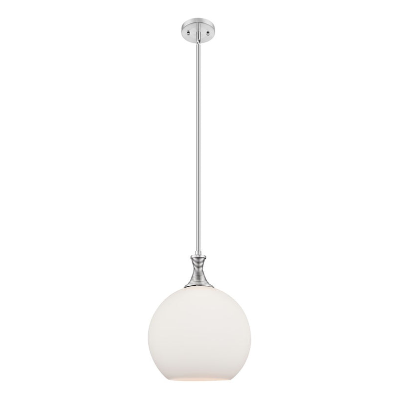 Innovations Astor 1Lt 12" Stem Mini Pendant, SN/White - 415-1S-SN-G121-12