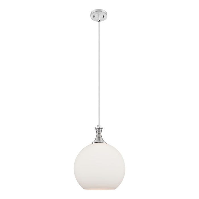 Innovations Astor 1Lt 12" Stem Mini Pendant, SN/White - 415-1S-SN-G121-12