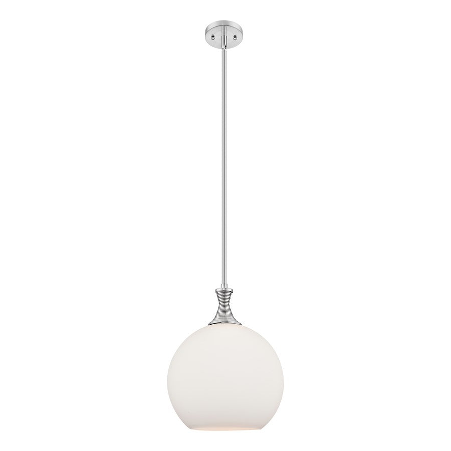 Innovations Astor 1Lt 12" Stem Mini Pendant, SN/White - 415-1S-SN-G121-12