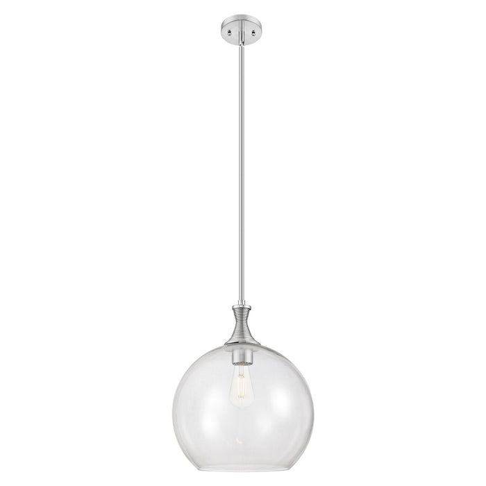 Innovations Astor 1Lt 14" Stem Pendant, Satin Nickel/Clear - 415-1S-SN-G122-14