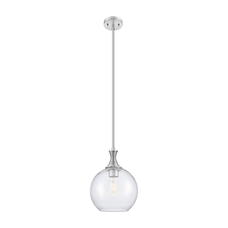 Innovations Astor 1Lt 10" Stem Mini Pendant, SN/Seed - 415-1S-SN-G124-10