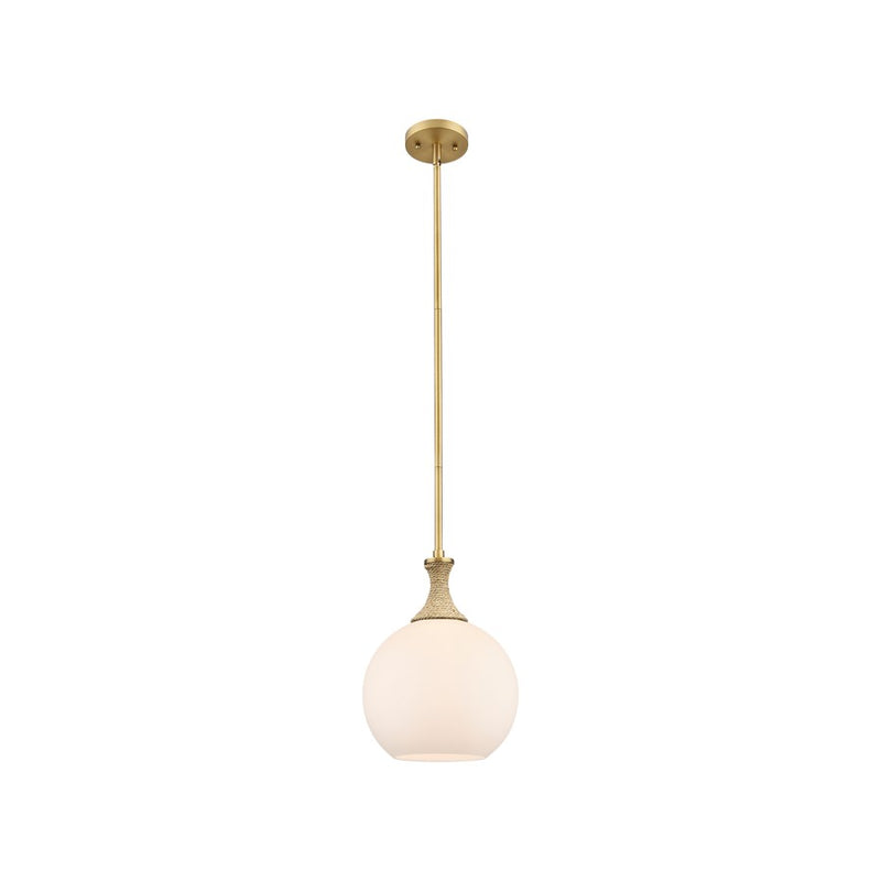 Innovations Astor 1Lt 10" Stem Mini Pendant, BB/BRWH - 415-1SR-BB-G121-10