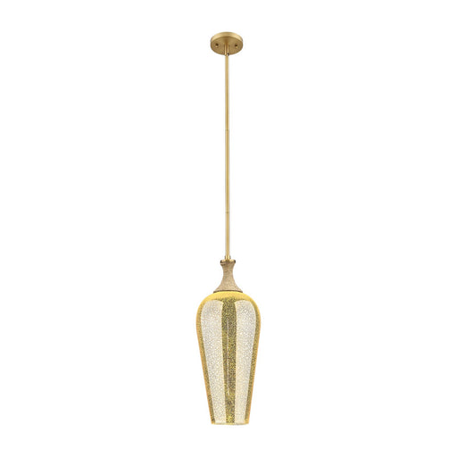 Innovations Chelsea 10in 1-Light Mini Pendant | Industrial Brushed Brass and Matte White Glass | Kitchen Island & Dining | Model 415-1SR-BB-G456-8ME