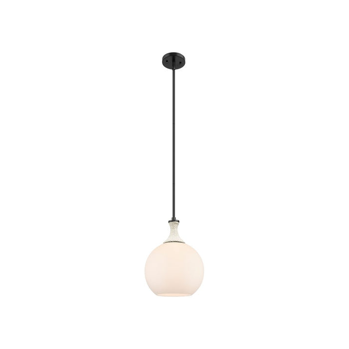 Innovations Astor 1Lt 10" Stem Mini Pendant, BK/WH - 415-1SR-BK-G121-10