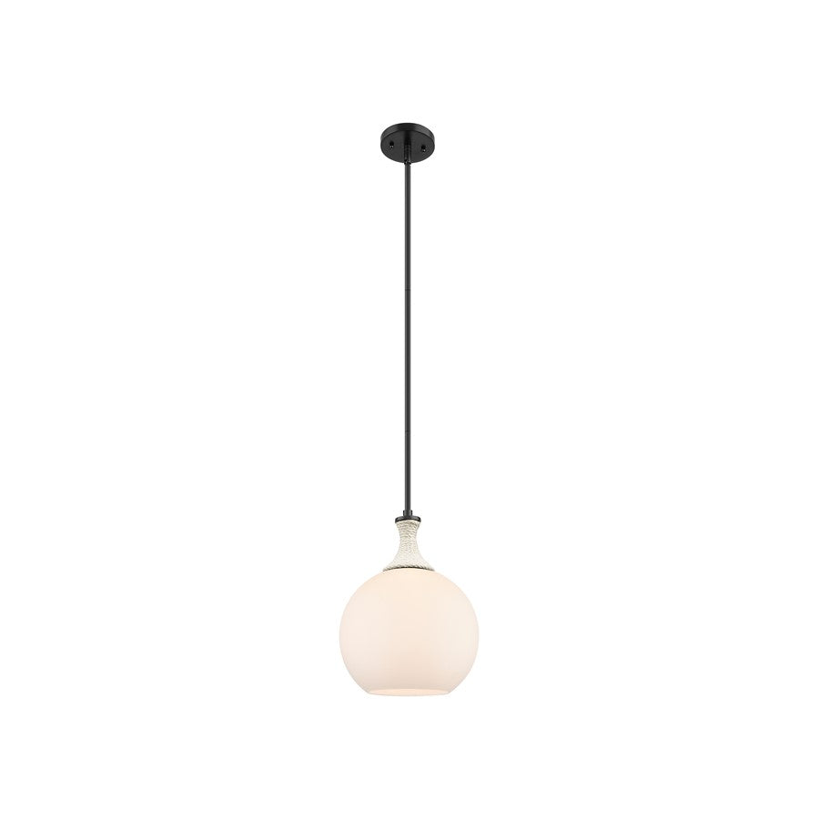 Innovations Astor 1Lt 10" Stem Mini Pendant, BK/WH - 415-1SR-BK-G121-10