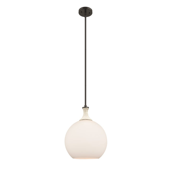 Innovations Astor 1Lt 12" Stem Mini Pendant, BK/WH - 415-1SR-BK-G121-12