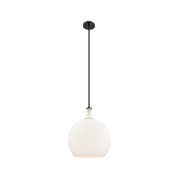 Innovations Astor 1Lt 14" Stem Pendant, BK/WH - 415-1SR-BK-G121-14