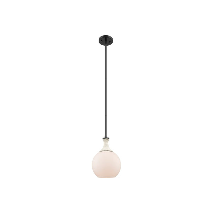 Innovations Astor 1Lt 8" Stem Mini Pendant, BK/WH - 415-1SR-BK-G121-8