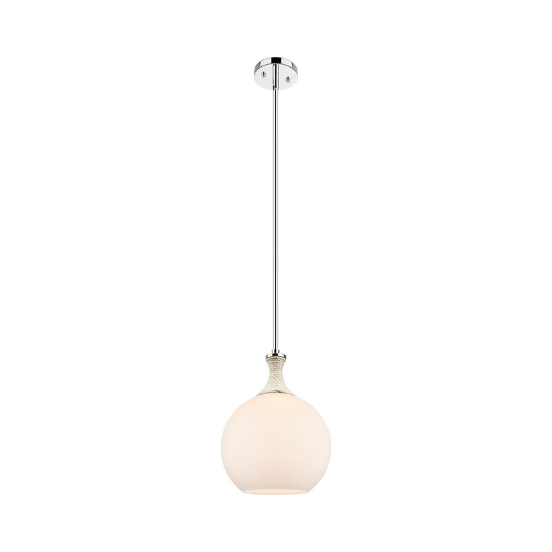 Innovations Astor 1Lt 10" Stem Mini Pendant, PN/WH - 415-1SR-PN-G121-10