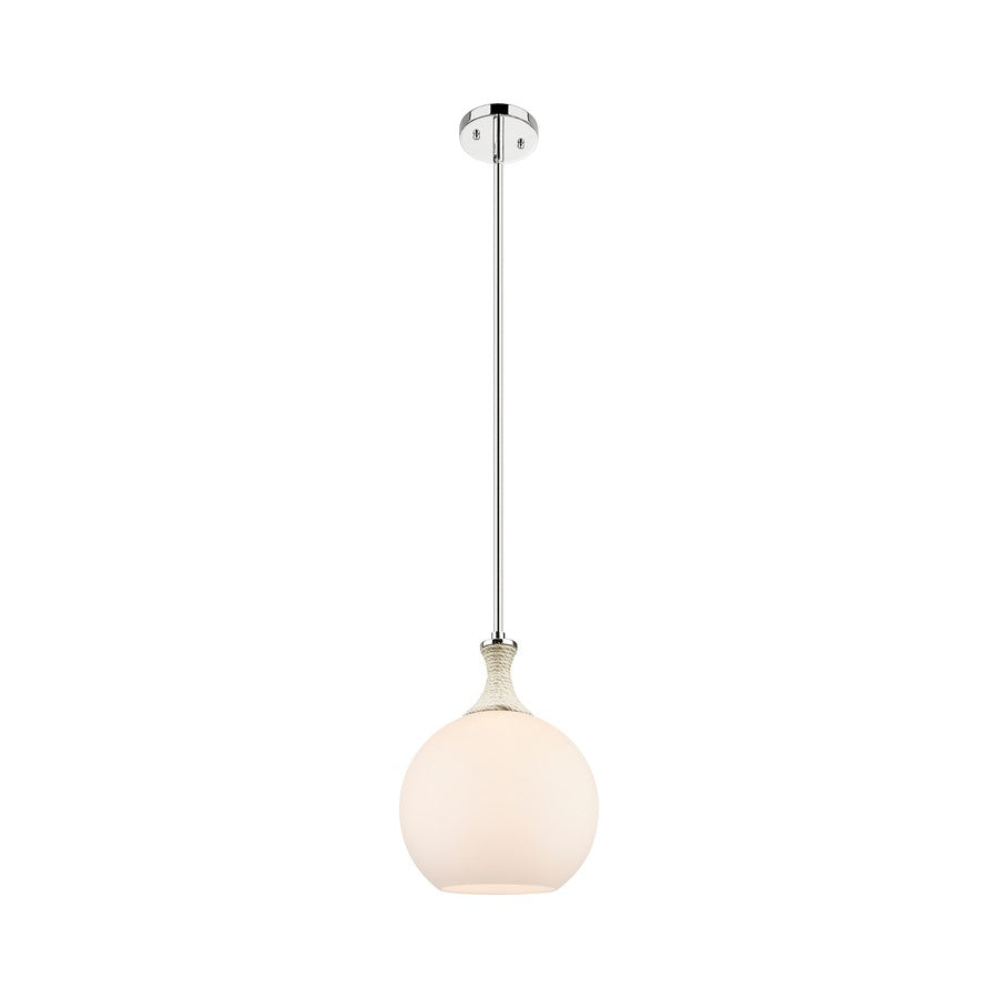 Innovations Astor 1Lt 10" Stem Mini Pendant, PN/WH - 415-1SR-PN-G121-10