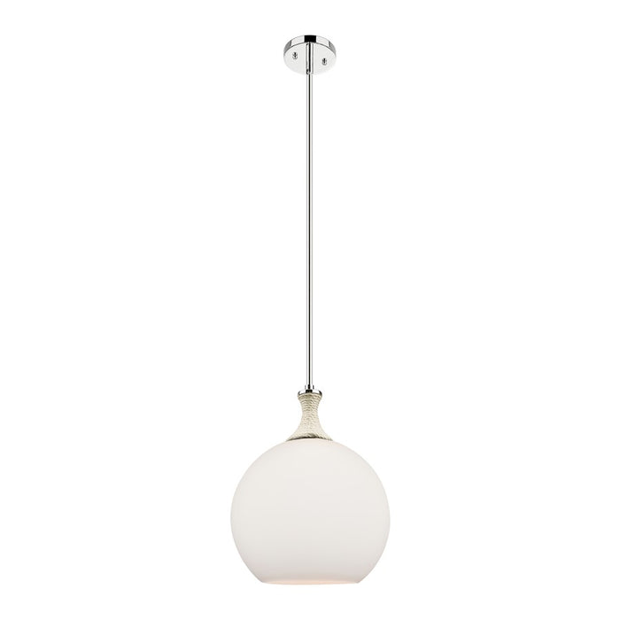 Innovations Astor 1Lt 12" Stem Mini Pendant, PN/WH - 415-1SR-PN-G121-12