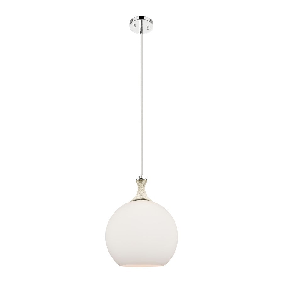 Innovations Astor 1Lt 12" Stem Mini Pendant, PN/WH - 415-1SR-PN-G121-12