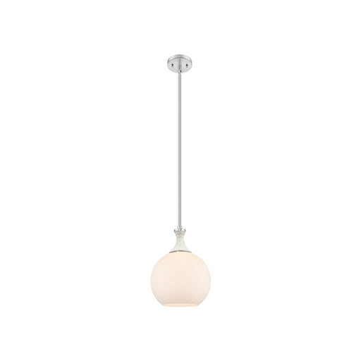 Innovations Astor 1Lt 10" Stem Mini Pendant, SN/WH - 415-1SR-SN-G121-10