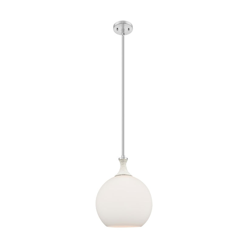 Innovations Astor 1Lt 12" Stem Mini Pendant, SN/WH - 415-1SR-SN-G121-12