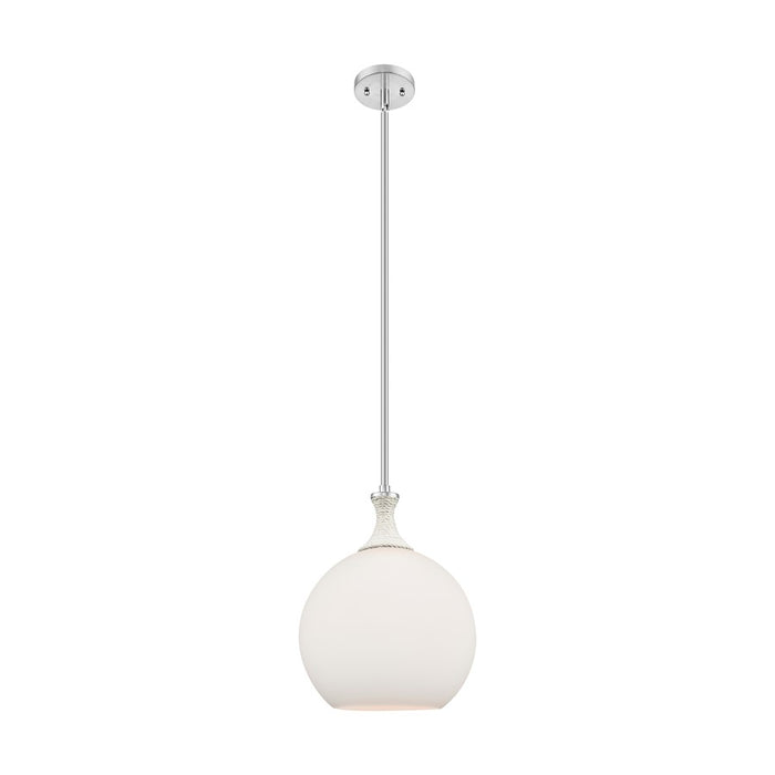 Innovations Astor 1Lt 12" Stem Mini Pendant, SN/WH - 415-1SR-SN-G121-12
