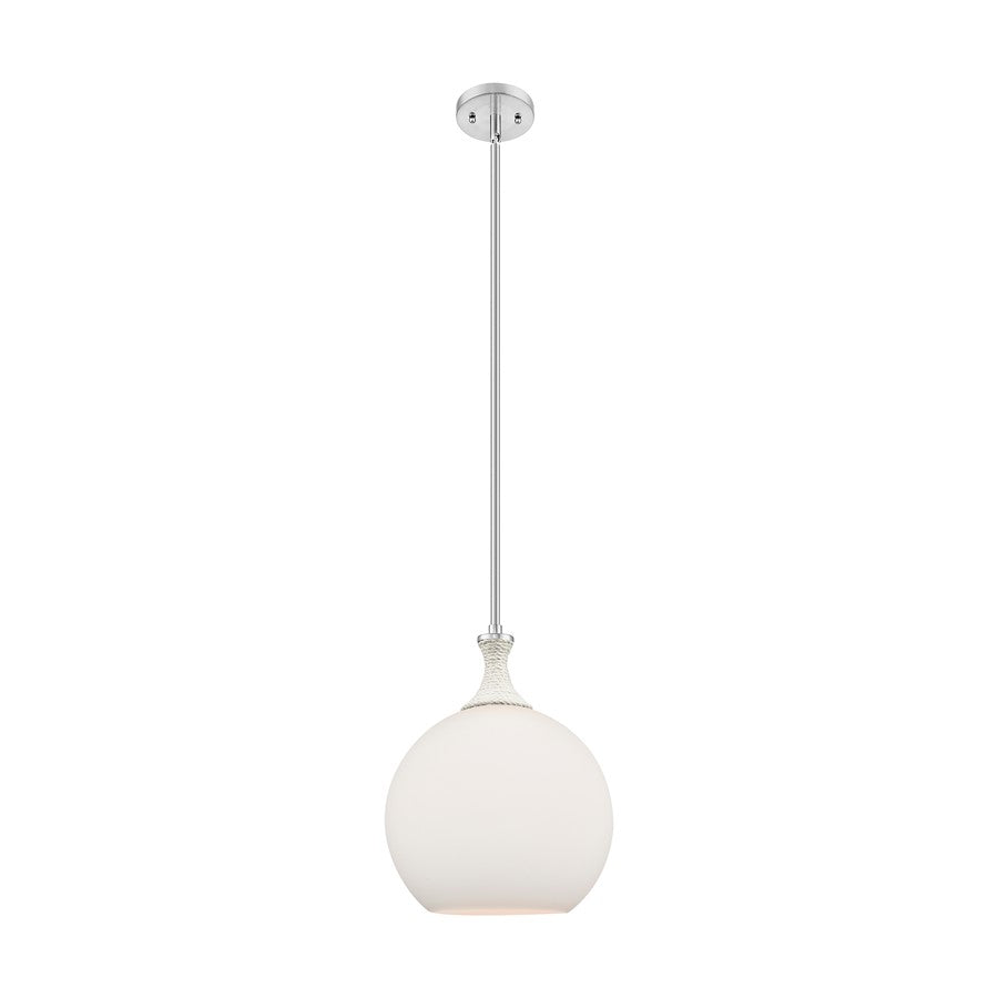 Innovations Astor 1Lt 12" Stem Mini Pendant, SN/WH - 415-1SR-SN-G121-12
