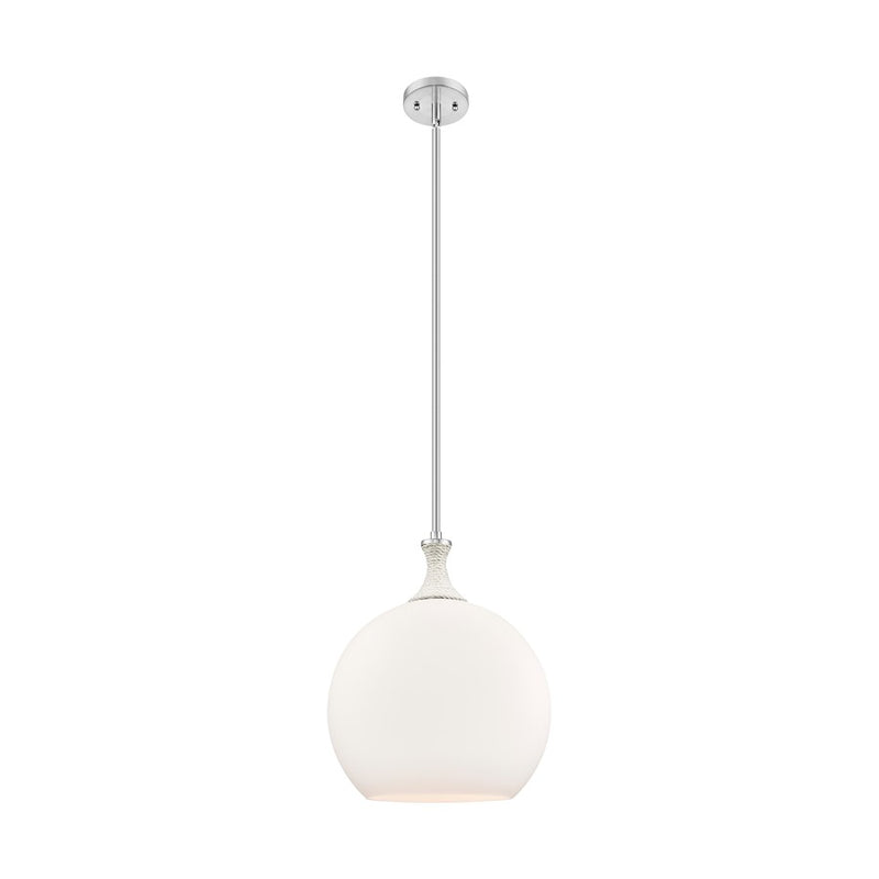 Innovations Astor 1Lt 14" Stem Pendant, SN/WH - 415-1SR-SN-G121-14