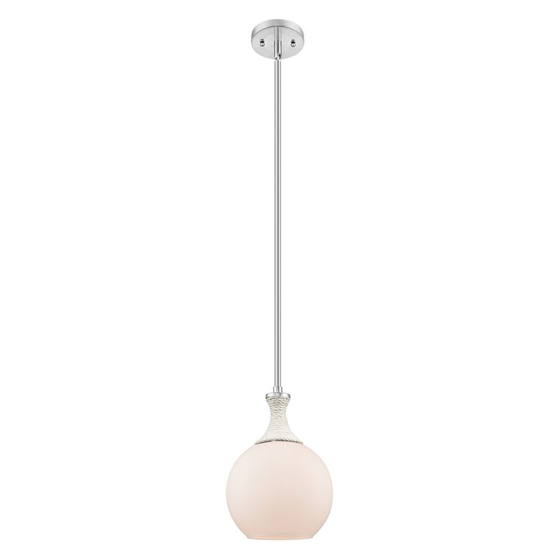 Innovations Astor 1Lt 8" Stem Mini Pendant, SN/WH - 415-1SR-SN-G121-8