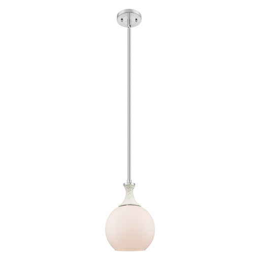 Innovations Astor 1Lt 8" Stem Mini Pendant, SN/WH - 415-1SR-SN-G121-8