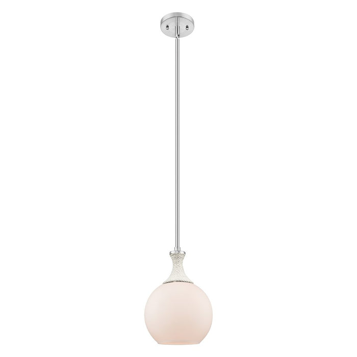 Innovations Astor 1Lt 8" Stem Mini Pendant, SN/WH - 415-1SR-SN-G121-8