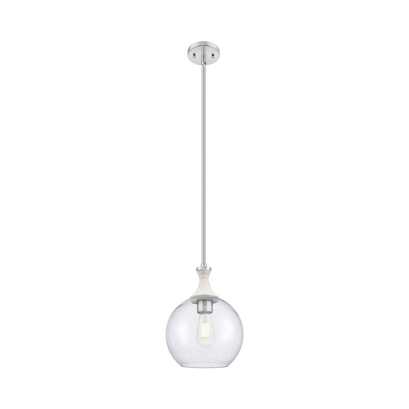 Innovations Astor 1Lt 10" Stem Mini Pendant, SN/WhiteSD - 415-1SR-SN-G124-10