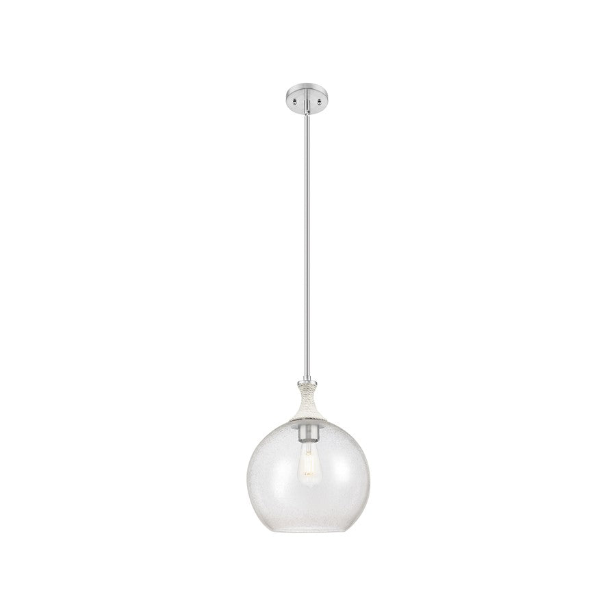 Innovations Astor 1Lt 12" Stem Mini Pendant, SN/WhiteSD - 415-1SR-SN-G124-12