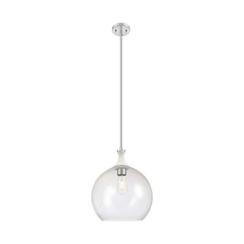 Innovations Astor 1Lt 14" Stem Pendant, SN/WhiteSD - 415-1SR-SN-G124-14