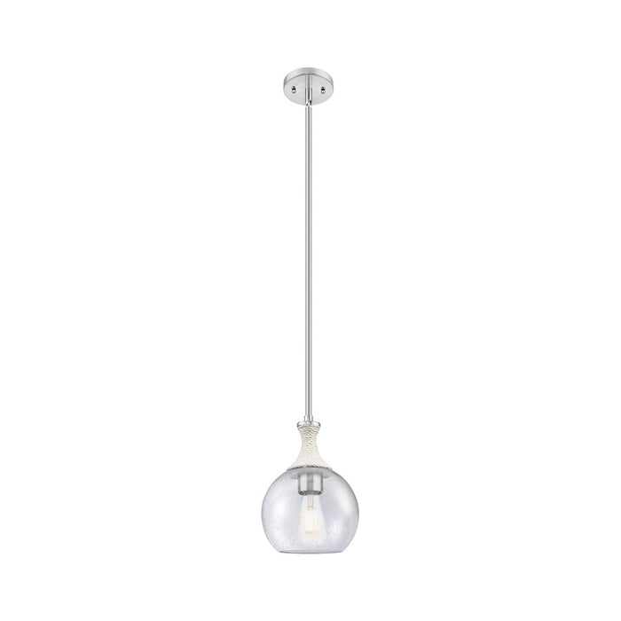 Innovations Astor 1Lt 8" Stem Mini Pendant, SN/WhiteSD - 415-1SR-SN-G124-8