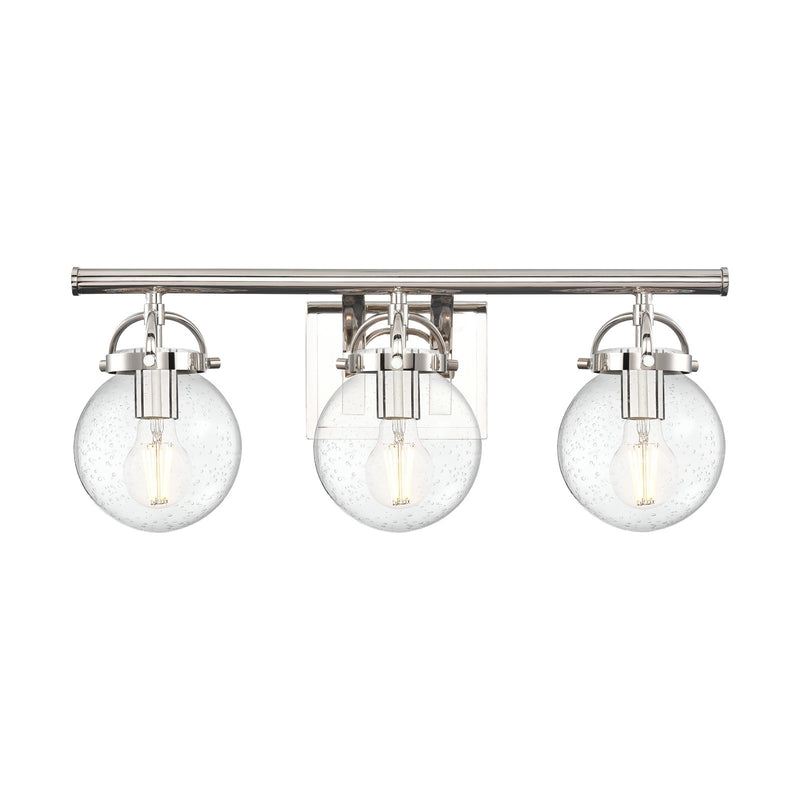 Innovations Latreille 22in 3-Light Bath Vanity Light | Farmhouse Polished Nickel and Seedy Glass | Bathroom & Powder Room | Model 416-3W-PN-G204-6