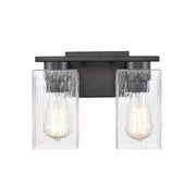 Innovations L-LED Juneau Bath Vanity, MB/Clear Rippled 2W