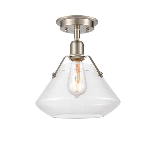Innovations 422-1F-SN-10CL Luna Flush Mount, Satin nickel/Clear