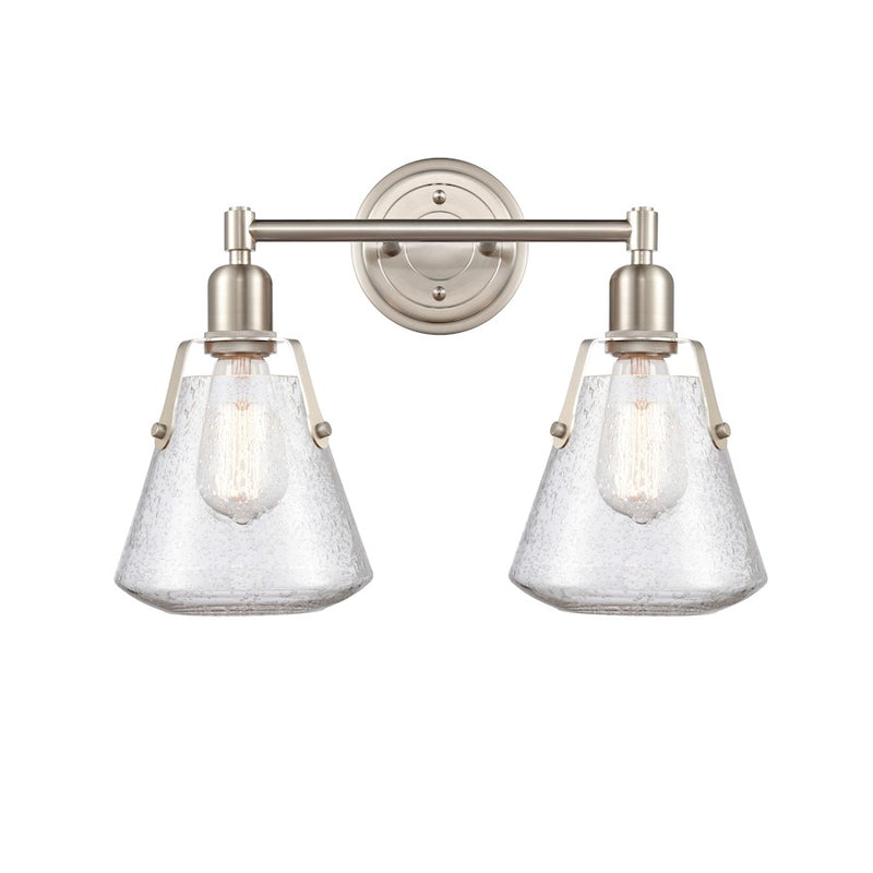 Innovations Luna 2 Light Vanity, Satin Nickel Trans/Cone
