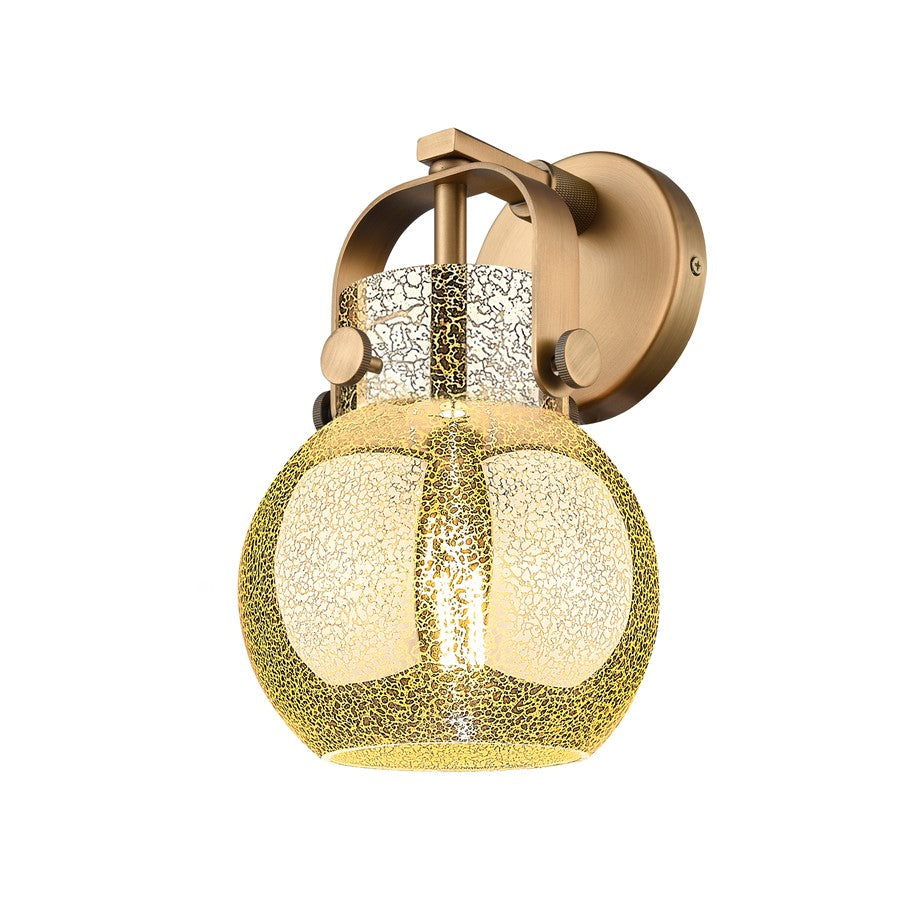 Innovations Pilaster II Sphere 1Lt 7" Sconce, BB/Mercury - 423-1W-BB-G410-6ME
