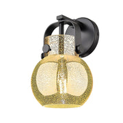 Innovations Pilaster II Sphere 1Lt 7" Sconce, Black/Mercury - 423-1W-BK-G410-6ME