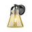 Innovations Pilaster II Cone 1Lt 7" Sconce, Black/Mercury - 423-1W-BK-G411-6ME
