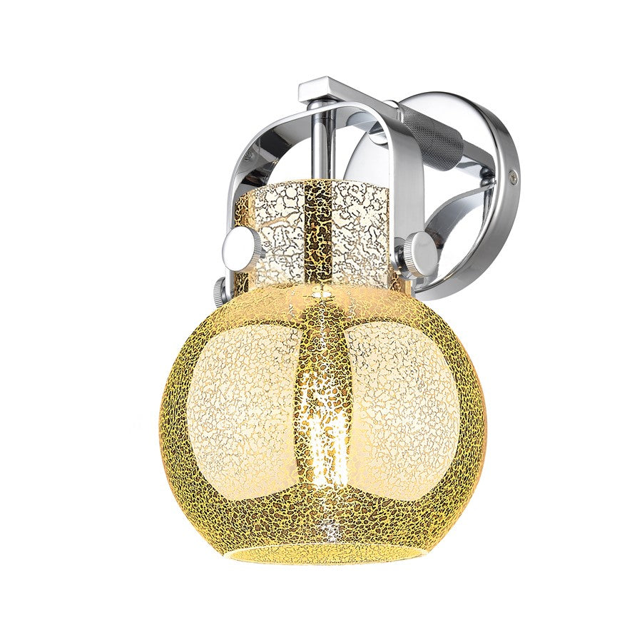 Innovations Pilaster II Sphere 1Lt 7" Sconce, Chrome/MC - 423-1W-PC-G410-6ME